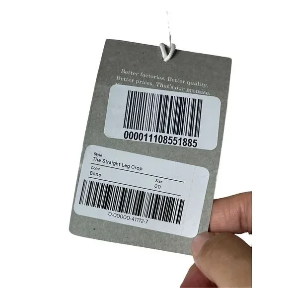 Everlane The‎ Straight Leg Cropped Jeans Size 00 NWT - Picture 4 of 9